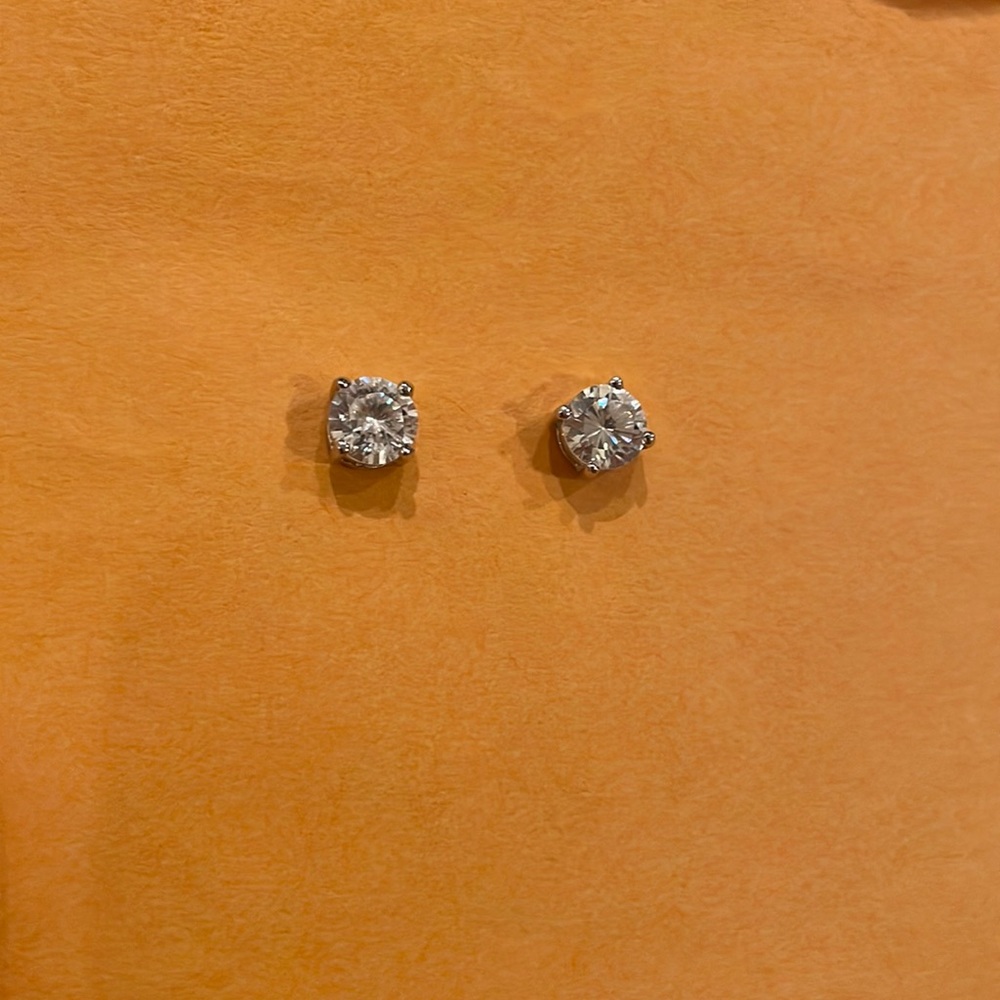 Faux diamond stud post earrings